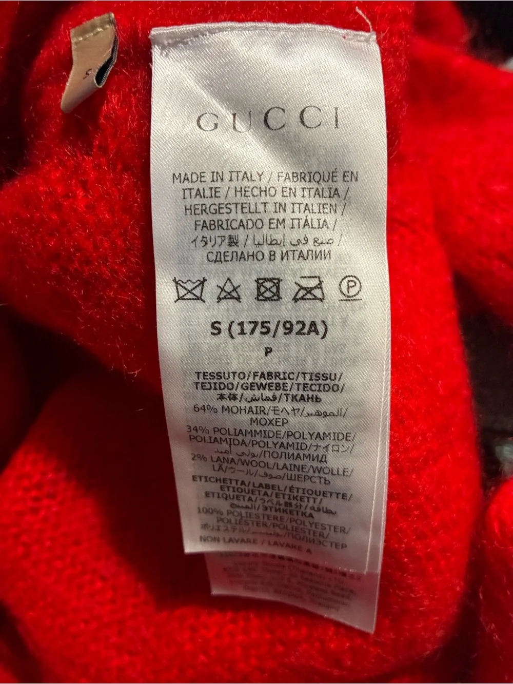 Gucci Red Wool-Blend Coat with Black Toggle Accents